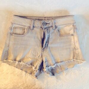 American Eagle Outfitters Gray Jean Shorts Frayed Hem